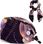 [YTYVAGT] Scrub Caps Women,Scrub Hats Suitable for Women,Ethnic Style Floral Feather