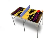 Beach Sun Set 3 Portable Tennis Ping Pong Folding Table w/Accessories