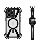 - Value Set Sync It Up Set (Black) - iPhone 16 Pro Ultra Bounce Case MagSafe Compatible (Clear Black) & Apple Watch Series 10 46mm The Bounce Odyssey Band (Black)