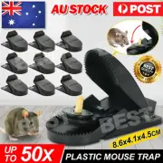 UP TO 50X Plastic Mouse Traps Reusable Mice Rat Trap Snare Catcher Rodent Indoor