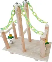 1Set Wooden Bird Training Stand Rack for Parrots Pet Playing Stand for Cockatiels Budgies Lovebirds Durable Activity Perch for Interactive Play and Climbing Exercise