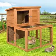 Chicken Coop 96cm x 96cm x 100cm Rabbit Hutch Large Run Wooden Cage Outdoor House