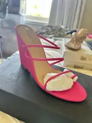 TONY BIANCO Leather Pink Strappy Wedges 8.5 BNIB