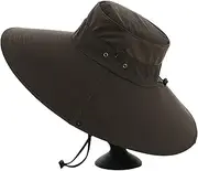 [CLSQLXYJZC] Outdoors Large Brimmed Fishing Hats, Men Wide Brim Lightweight Breathable Adjustable Summer Mesh Sun Protection Hat, for Fishing Foldable Safari Boonie Hat (Color : Green)