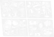 4 Sheets DIY Plant Jellyfish Life Cycle Drawing Stencil Templates for Art Craft Reusable and Washable Pet Material Develop Drawing Skills and Creativity