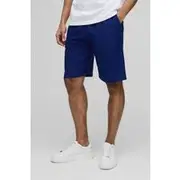 Mens Navy Elasticated Waist Relaxed Technical Stretch Shorts