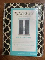 1 WAVERLY BLACK LOVELY LATTICE ONYX BACK TAB PANEL CURTAIN 50 X 84 NIP