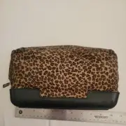 Vintage BOTTEGA VENETA Leopard Pattern Nylon Leather Cosmetic Bag or clutch