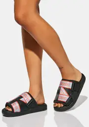 [Kappa] Black Logo Tape Kalpi Slides