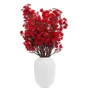6 Pack Silk Artificial Baby's Breath Flowers with Stem, 20 inch, Red