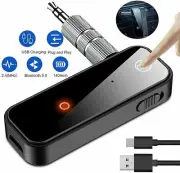 Bluetooth 5.0 USB Wireless Transmitter Receiver 2in1 Audio Adapter 3.5mm Aux Car