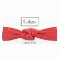 在飛比找蝦皮商城優惠-英國Ribbies 兒童寬版扭結髮帶-珊瑚紅銀點點