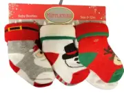 MISTLETOES BABY SOCKS CHRISTMAS GIFT SET, 6 PAIRS ( 0-12M )