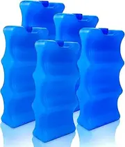 Tecmisse 5 Pack Blue Reusable Ice Packs for Breastmilk Storage, Bottle Ice Packs for Breastfeeding Mom