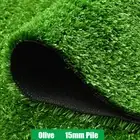 15mm Pile Synthetic Grass Artificial Turf Fake Lawn Olive 20SQM 25SQM 50SQM/ROLL