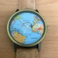 在飛比找蝦皮購物優惠-降價隨便賣唷！環遊世界地圖文青手錶！