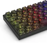 Black Clear KeyCaps PC Material Shine Through Transparent Key Cap Universal Suitable for 61/64/87/104/108 Cherry MX Switch Mechanical Keyboard
