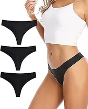 [DingLu] Womens Seamless Thongs No Show G-String Underwear