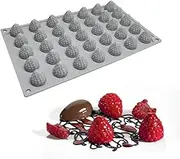 mostsom 35-Cavity 3D Raspberry Silicone Mold for Fondant Chocolate Candy Gum Paste Polymer Clay Resin Kitchen Baking Sugar Craft Cake Cupcake Decorating Tools (Raspberry D)