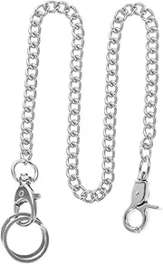 [BESTYASH] 2 Pcs Pocket Watch Metal Chain Jeans Side Chain Pocket Watches for Men Rope Chain Pocket Watch Fob Mens Vest Accessory Clothing Waist Chain Stainless Steel Man