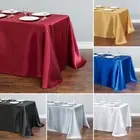 Rectangle Table Cloth Satin Tablecloth Wedding Christmas Baby Shower Birthday Ba