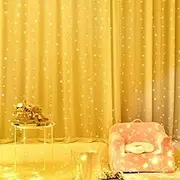 Kimuwote 200 LED String Light Curtain 2 m x 2 m USB Water Resistant for Outdoor, Interior, Window Decoration, Christmas, Wedding, Birthday, Patio, Warm White