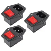 3Pcs AC-14-F16A Switch Power Socket 10A Fuse Three in One Switch Power Socket
