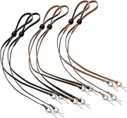 [Wavwavw] Leather Hat Chin Strap Stampede Strings for Cowboy Hats Removable Cap Chin Cord for Men Women Sun Hats (17.72 Inch,6 Pieces)
