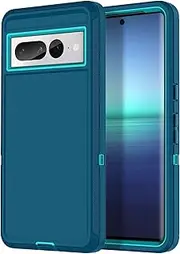 for Google Pixel 7 Pro Case Shockproof Dust/Drop Proof 3-Layer Full Body Protection [Without Screen Protector] Rugged Heavy Duty Cover Case for Google Pixel 7 Pro 6.7 inch,Turquoise