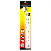 Ultracharge 6-Socket Power Strip Board with Surge Protection 1m Cord (White)