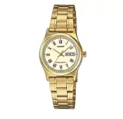 New Genuine Casio Quartz Watch Gold day date ladies bracelet with box LTPV006G