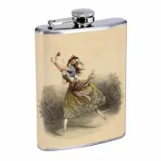 Vintage Gypsy Woman D3 Flask 8oz Stainless Steel Hip Drinking Whiskey