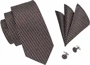 [GerRit] Men's Neckties Tie Cufflinks Set Men's Silk Tie Men's Wedding Party Groom Tie Set for Business Wedding