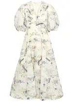Zimmermann Printed Plissé Chiffon Midi Dress - Cream - 1 (UK 10 / S) 1 (UK 10 / S)