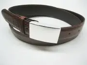 Sterling silver 925, 1 oz engravible or not buckle w/ 30 mm Genuine lizard belt.