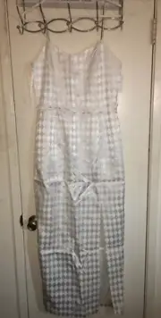 NWT Jessica McClintock Gunne Sax Vintage White Jacquard Satin ￼Dress Size 7