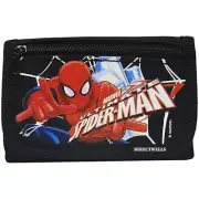 Marvel Ultimate Spiderman Kids Tri-Fold Wallet Coin Holder Bag [Black]