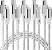 GHEREL USB C to Lightning Cable 5 Pack 6 FT MFi Certified iPhone Fast Charging Type C to Lightning Cable Nylon Braided iPhone Cord for iPhone 14 13 12 11 Pro Max Xr Xs 8 7 6 Plus and More