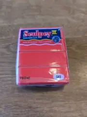 Sculpey III® Polymer Oven-Bake Clay, Red, Non Toxic, 2 oz. bar, New 1