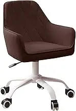 Generic Chairs,Swivel Desk Chair Office Chair,D Mid Back Chair Computer Chair, Vanity Chair with Lumbar Support, Thick Seat Cushion Swivel Chair/Brown/40-50Cm