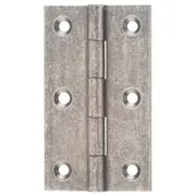 5x8.9cm Fixed Pin Hinge, Rumbled Nickel Solid Brass