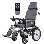Heavy Duty Electric Wheelchair with Headrest, Folding Powerchair for Adult, Electric Power Or Manual Manipulation with Remote Control