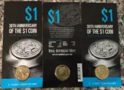 2014 $1 Mob of Roos S Sydney Counterstamp Coin 30th Anniversary x3 - $100