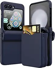 RUNGOS for Samsung Z Flip 6 Case with Hidden Card Holder [Automatic Folding Hinge Protection] [1-2 Card Slot] Skin Feel for Samsung Galaxy Z Flip 6 Case, 10Ft Drop Tested Full Body Protection Cover