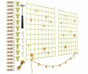 Wire Wall Grid Panel-35.4x25.6 inch, 38 PCS - Chrome Metal w Access-Photos, etc