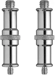 2 Pieces Standard 1/4 to 3/8 inch Metal Male Convertor Threaded Screw Adapter Spigot Stud for Studio Light Stand, Hotshoe/Coldshoe Adapter, Ball Head, Wireless Flash Receiver, Trigger