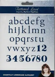 TATTERED LACE Cutting Die - CHANTILLY LOWERCASE ALPHABET