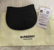 Authentic Burberry Rocking Horse Card Case Grainy Leather Black Dust Bag W4