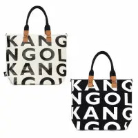 在飛比找momo購物網優惠-【KANGOL】帆布包 兩色 滿版大LOGO 黑背帶 側背 