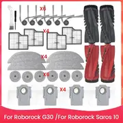 30PCS for Roborock Saros 10/G30 Robot Vacuum Cleaner Replacement Kit Main Side Brush HEPA Filters Mo As Shown